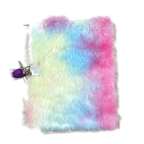 New With Tags Plush Notebook with Lock and Key and Heart on front - Picture 4 of 9